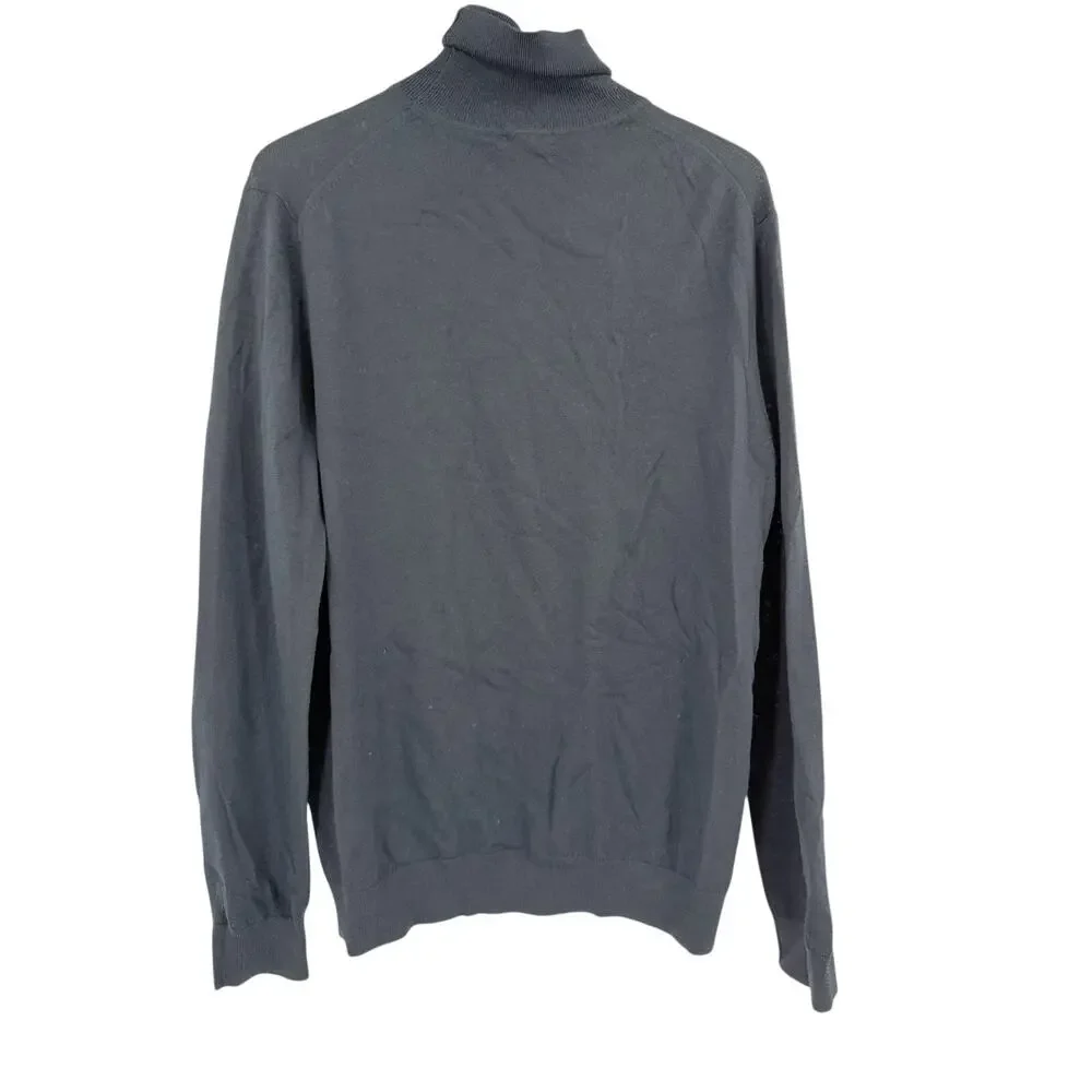 REISS Caine Merino Wool Roll-Neck Jumper Size L Navy Blue Jumper $170